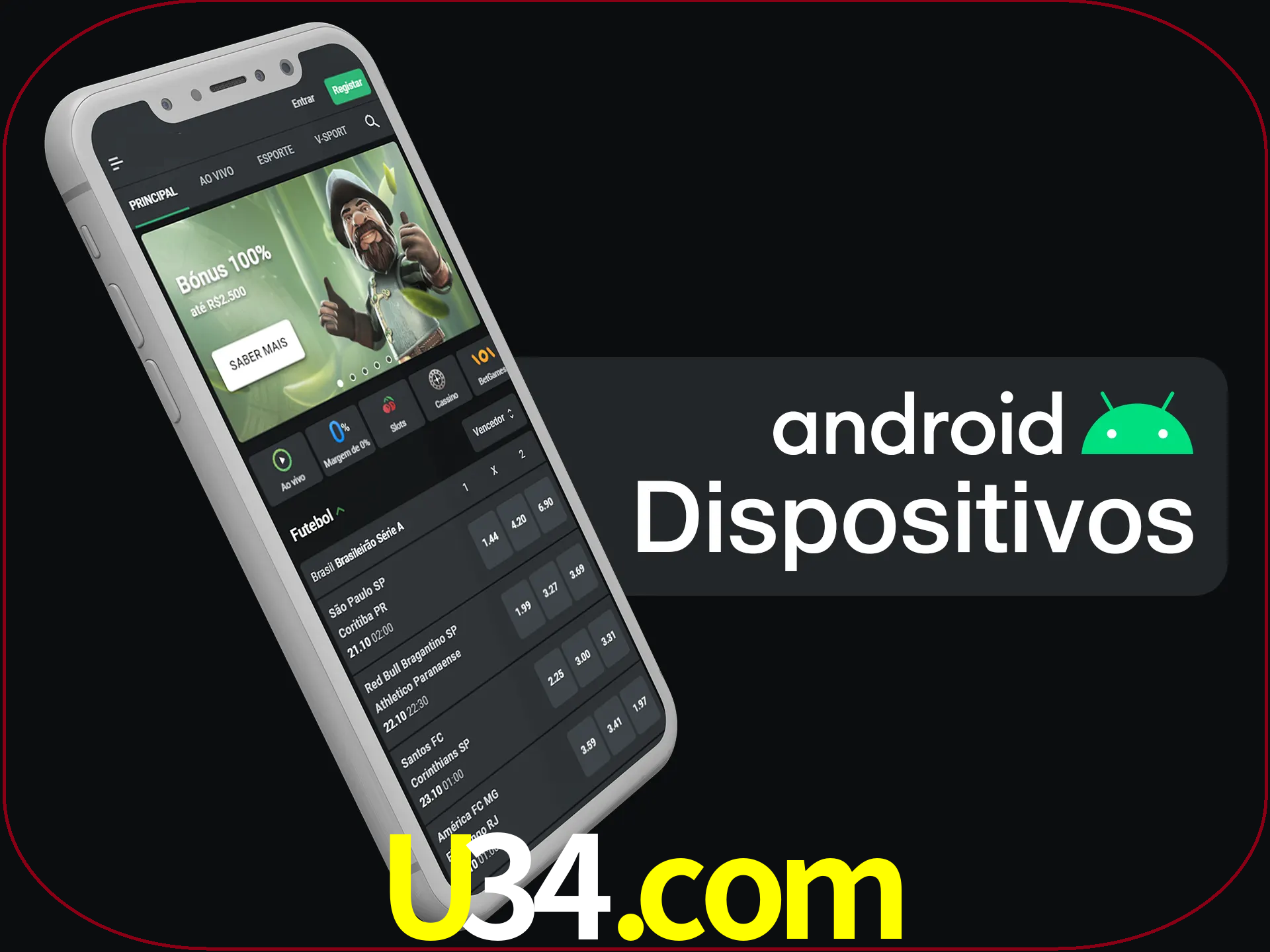 O aplicativo suporta a maioria de todos os dispositivos Android.