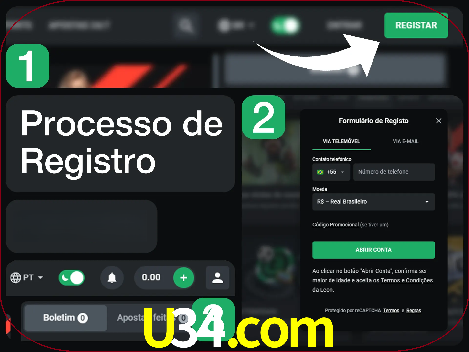 O processo de registro na LeonBet é simples.